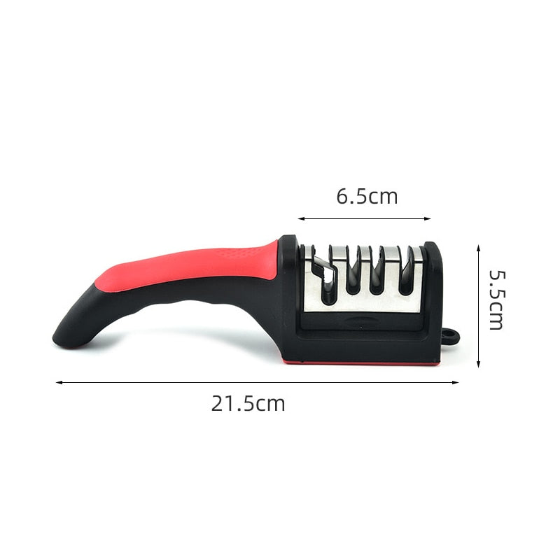 Knife Sharpener Handheld Multi-function 3 Stages Type Quick Sharpening Tool With Non-slip Base Kitchen Knives Accessories Gadget - SeletoPlus